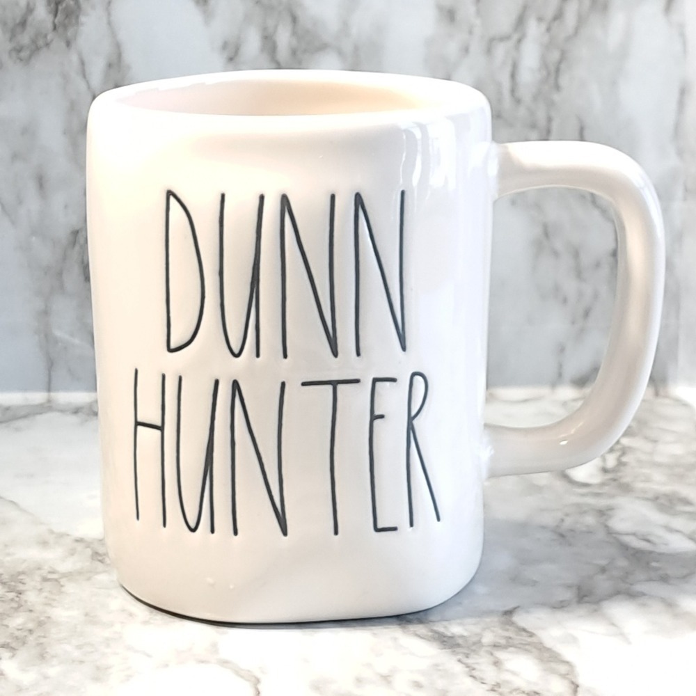 Rae Dunn By Magenta Dunn Hunter White Coffee/Tea Ceramic Mug 12 oz